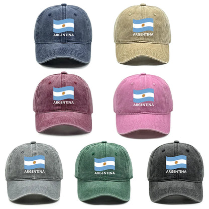 Flag Of Argentina Cowboy Hat Outdoor Casual Cotton Solid Color Adjustable Strap Baseball Cap Men Hat Sun Protect