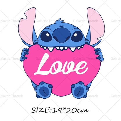 Stitch Lilo Iron on Decals Heat Press Patches Thermal Transfer Stickers for Clothes DIY Ironing Prints