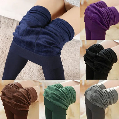 Leggings décontractés en velours pour femmes, collants polaires, pantalons skinny, pantalons chauds pour dames, haute élasticité, ogo, hiver