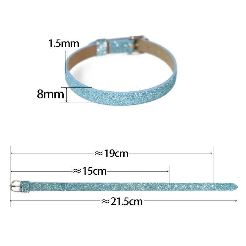Bracelet à paillettes scintillantes, 8mm de largeur, 21cm de longueur, breloques coulissantes, lettres de l'alphabet, bijoux à bricoler soi-même, cadeau pour femmes et enfants