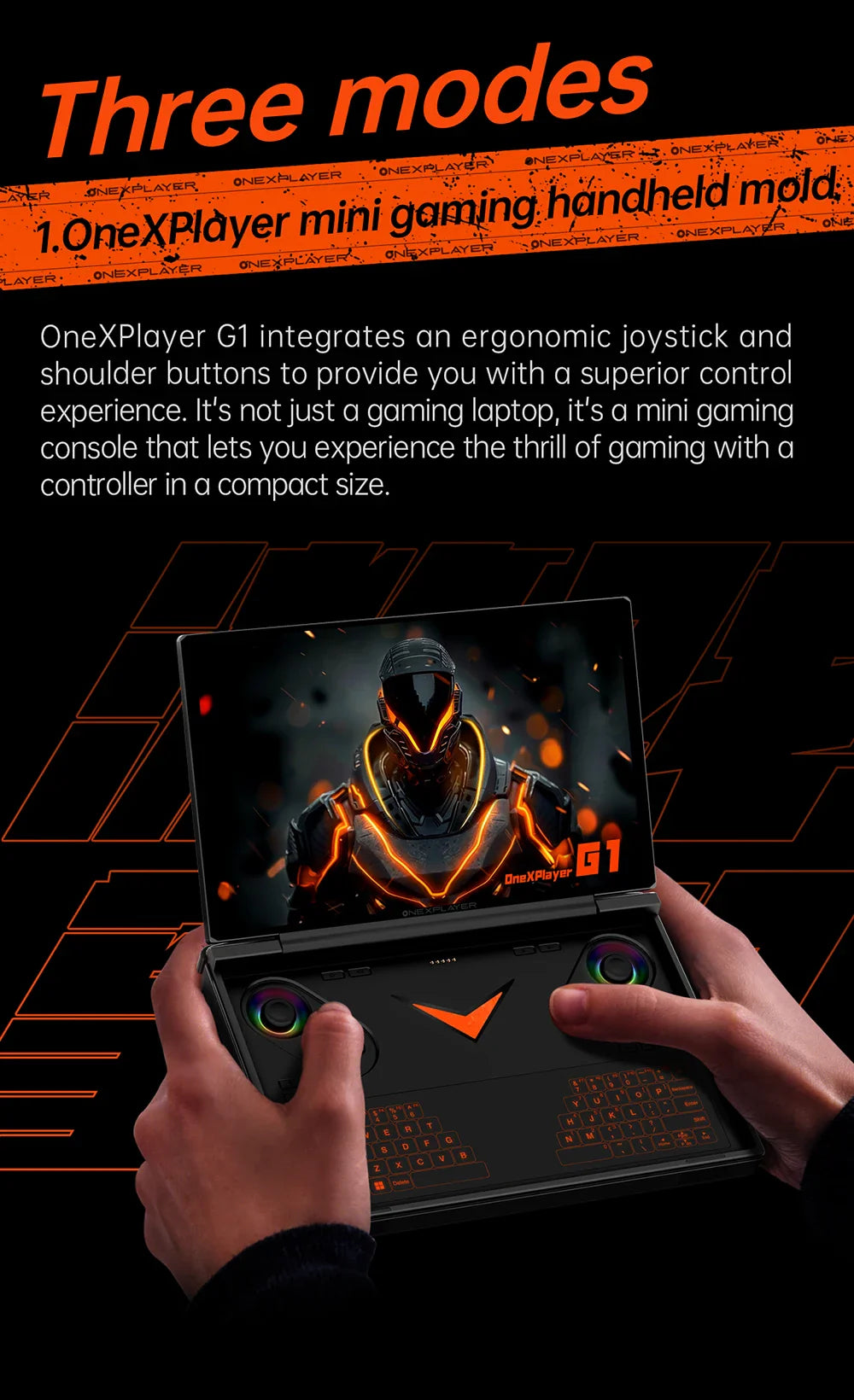 OneXPlayer G1 Gaming Laptop AMD Ryzen AI 9 HX 370 & Intel Core Ultra 7 255H Portable 8.8 Inch 144Hz Dual-Mode Keyboard Computer
