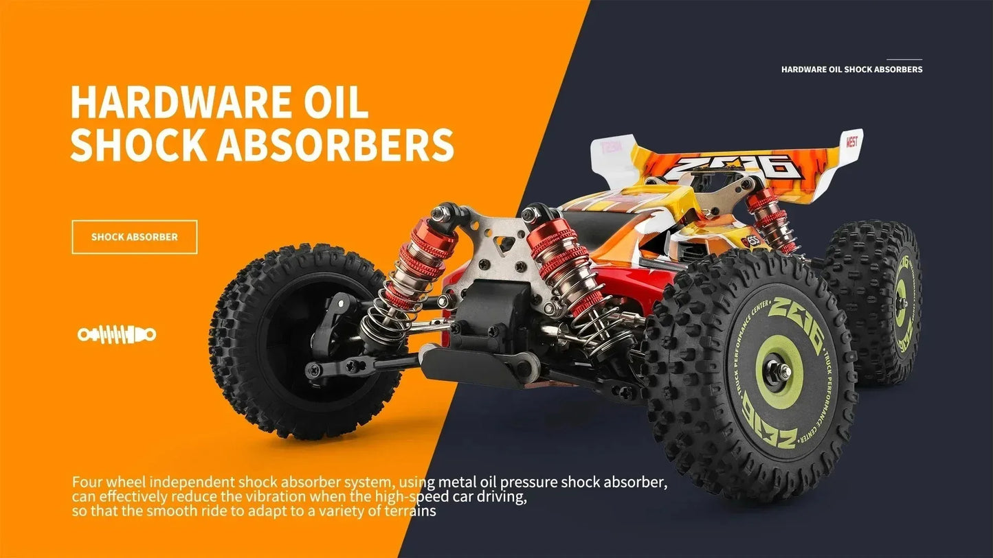 WLtoys 124016 124017 V8 75 km/h Voiture télécommandée électrique 4x4 sans balais haute vitesse tout-terrain Drift pour adultes