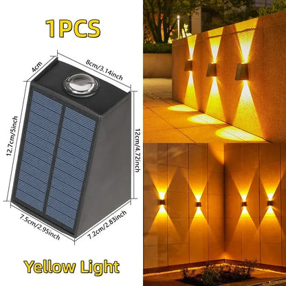LED lumières solaires extérieur lampe murale à énergie solaire étanche décorations de jardin extérieur lumière du soleil pour rue balcon Villa lampe