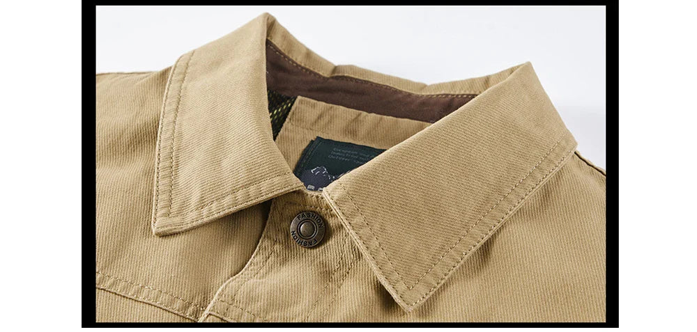 Vestes en coton pour hommes, tendance, printemps-automne, vêtements d'extérieur, coupe-vent, col rabattu, vestes tactiques, 5XL