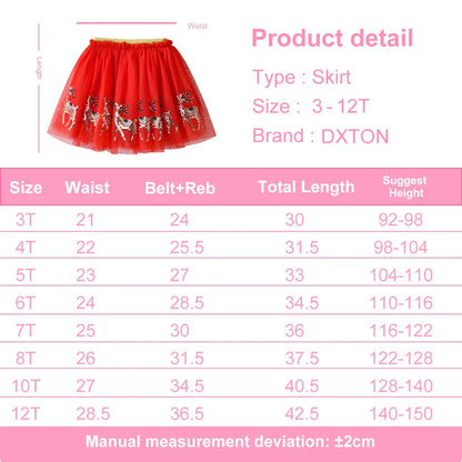 DXBOU- Jupe de princesse en tulle pailmétrage pour enfants, tenues de wapiti pour filles, vêtements en maille, cadeau de Noël et du Nouvel An