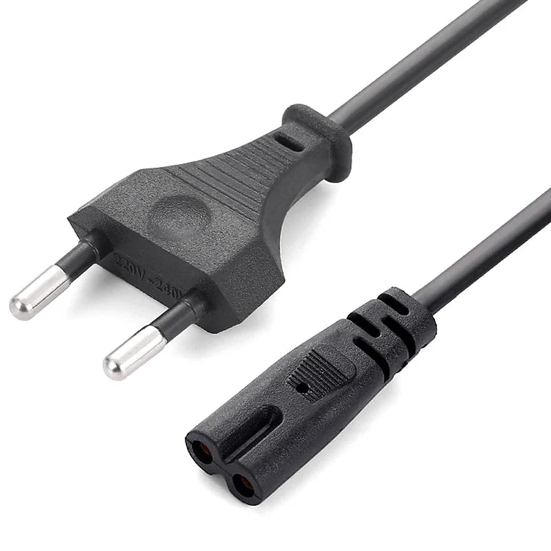 EU Power Cable 2pin IEC C7 US Power Extension Cord For Dell Laptop Charger Epson Printer Radio Speaker PS4