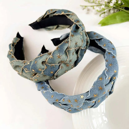Denim tissu Cowboy bandeau Style coréen coiffure Denim noué bandeau chapeaux cheveux accessoires Cowboy bandes de cheveux