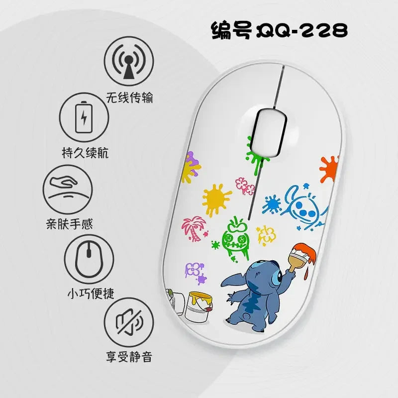 Lilo & Stitch Exquisite and Compact Bluetooth 5.0 Wireless Mouse Office Laptop Tablet Portable Silent True Wireless Mouse