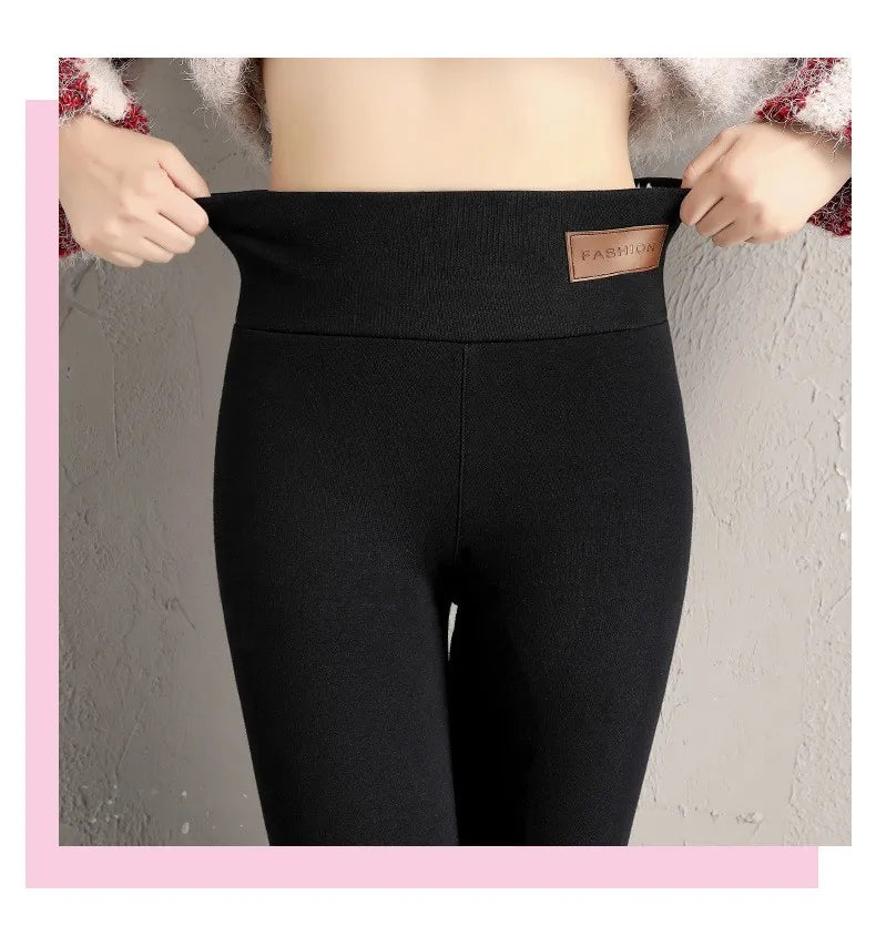 High-waisted lamb cashmere velvet-feel leggings, long pants, warm pants, plush, ultra-thick, winter