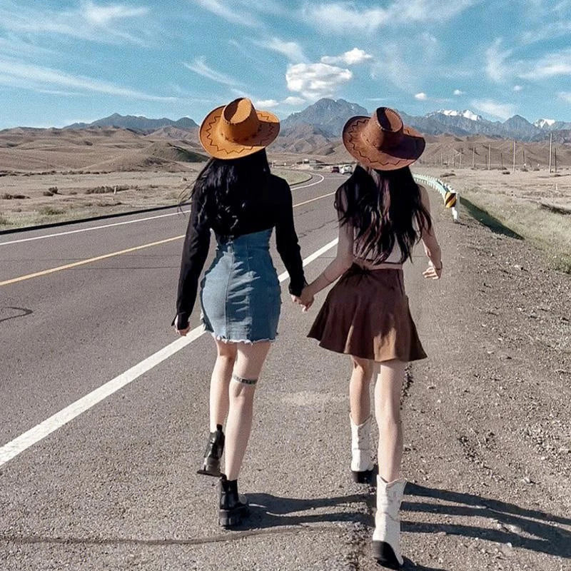 Men's and Women's Suede Cowboy Hat, Fashionable Unisex Cap
