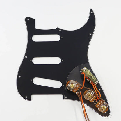 Kit de câblage Standard pour guitare SSS (1 Volume/2 tons, avec sélecteur de micro mécanique à 5 positions 6mm 24 dents 250kΩ laiton