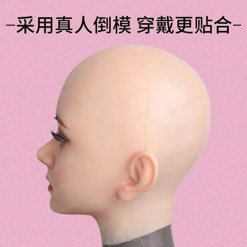 Masque intégral en silicone pour adulte, couvre-chef COS, déguisement, masque, fournitures de travestissement, simulation homme-femme, couvre-chef amélioré