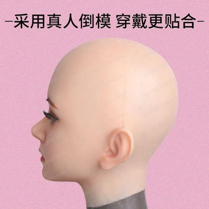 Masque intégral en silicone pour adulte, couvre-chef COS, déguisement, masque, fournitures de travestissement, simulation homme-femme, couvre-chef amélioré