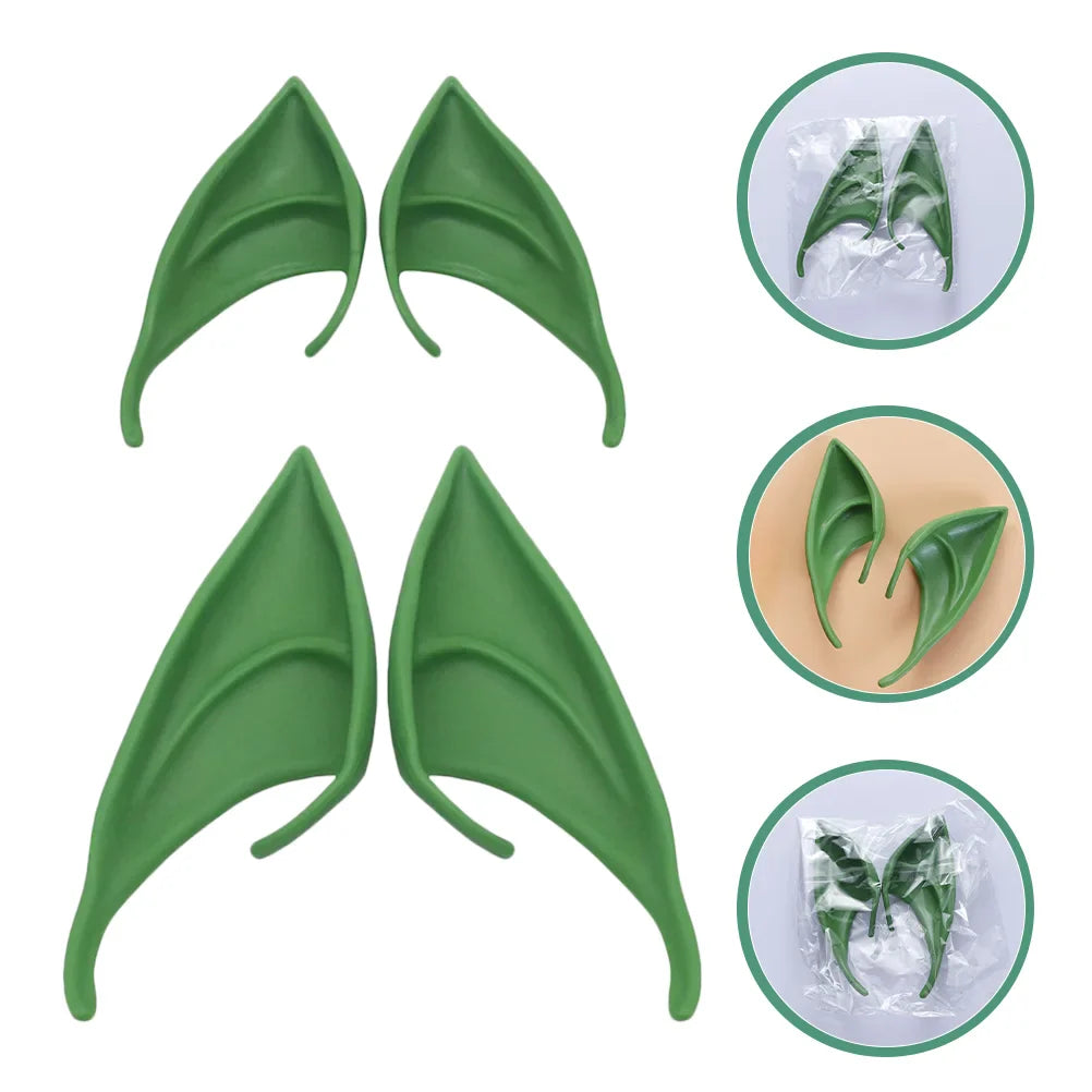 Costume Latex Elf Ears Costumes Masquerade Fairy Halloween Green Emulsion Apparel