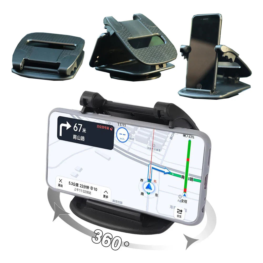 Cell Phone Holder For Car, Upgraded 360° Rotatable Phone Mount For Dashboard, Horizontal & Vertical Viewing Friendly Phone