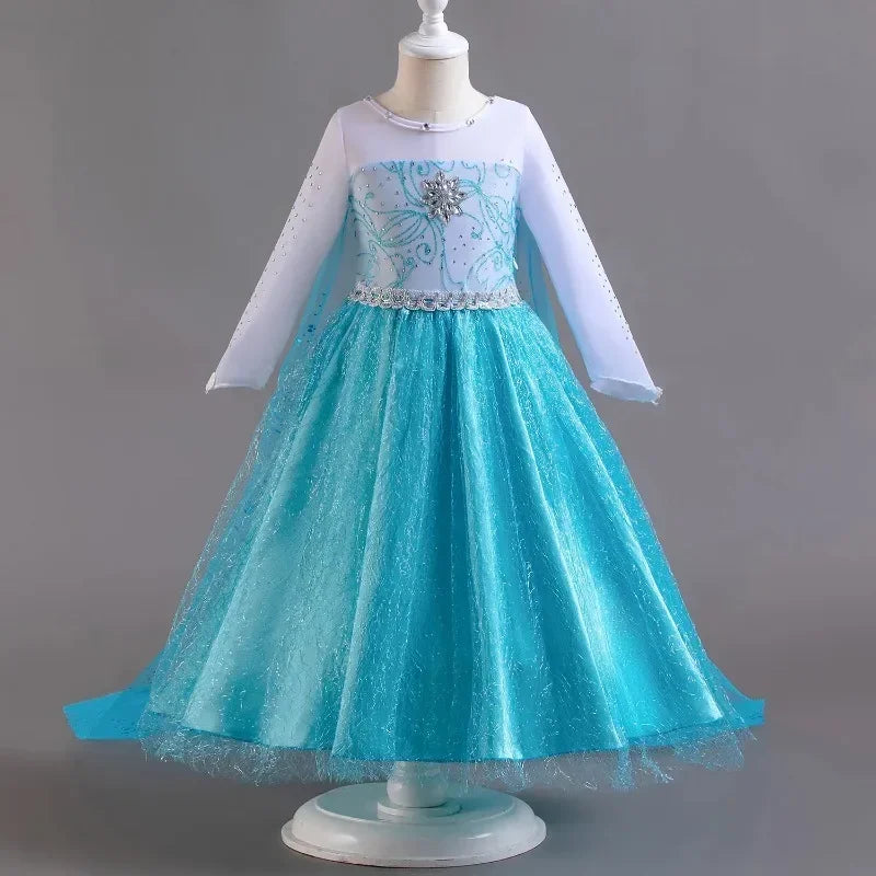 Robe Elsa pour filles de 3 à 10 ans, robe de princesse Elsa pour anniversaire, carnaval, Pâques, Halloween, fête, cosplay, costume pour filles