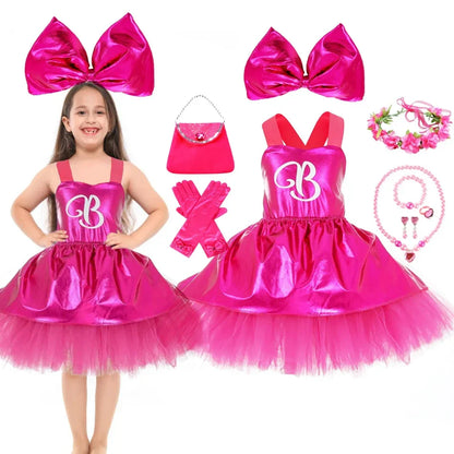 Costume de Cosplay pour filles Robe de soubrette Tutu pour filles Robe d'été à bretelles pour enfants pour Halloween Noël Anniversaire