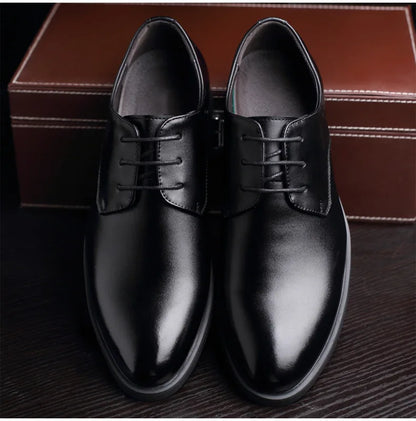 Men's breathable leather shoes, soft leather black shoes, soft sole, best businessman, formal wear, casual, spring and autumn