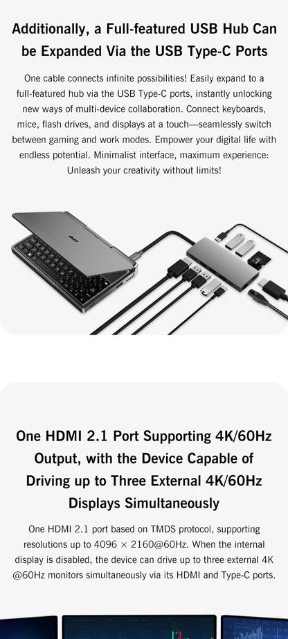 Nouvel ordinateur portable 7 pouces GPD MicroPC 2 Intel® Core™ i3-N300 16GB/512GB Portable Ordinateur Portable Windows 11