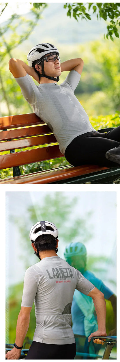 Lameda vêtements de cyclisme été hommes à manches courtes séchage rapide respirant maillot de cyclisme Shorts de cyclisme ensemble de sangles pour hommes