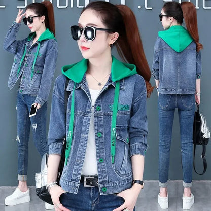Cowboy Coat Woman Plain Crop Short Casual Small Denim Jacket for Women Deals Original Cowgirl Clothing 2025 Fashion Trend Models