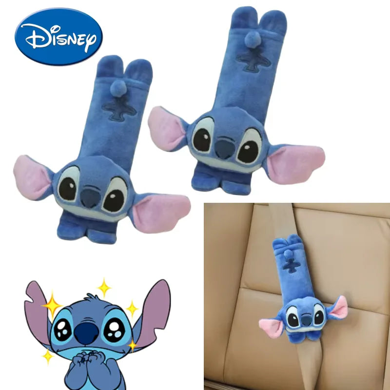 Stitch Seat Belt Protective Cover Cute Cartoon Soft Plush Car Shoulder Belt Fashion Car Inside Decoration Doll BIrthday Gifts