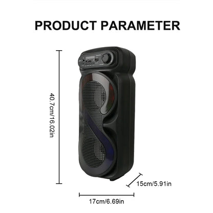 Bluetooth-Compatible Speaker Karaoke Speaker with RGB Light Portable Boombox USB/TF Outdoor Speaker Remote Control for Karaoke