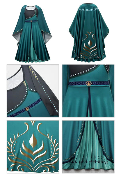 Snow Queen Girls Dress Princess Anna Elsa 2 Dresses Kids Fancy Children Vestidos Birthday Carnival Fancy Party Disguise