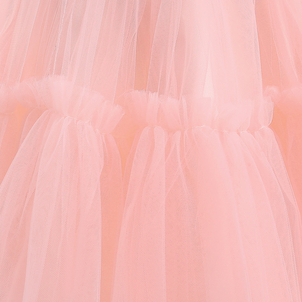 Formal evening gowns for children, elegant evening dresses for girls, with train, detachable princess dress
