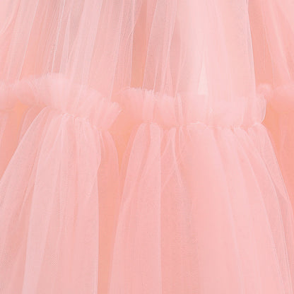 Formal evening gowns for children, elegant evening dresses for girls, with train, detachable princess dress