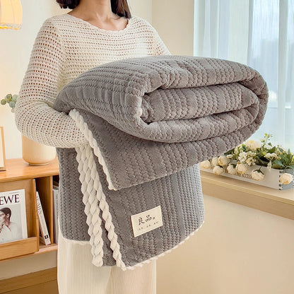 Category A Thickened Jacquard Velvet Autumn Warm Winter Blanket Soft Delicate Warmth Sofa Blankets for Thorw Comfortable Duvet