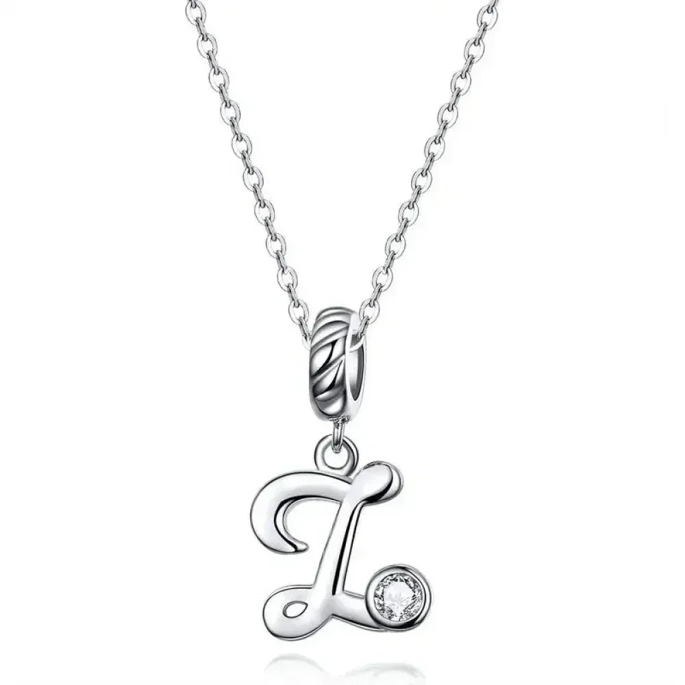 Collier classique avec initiale en argent sterling 925