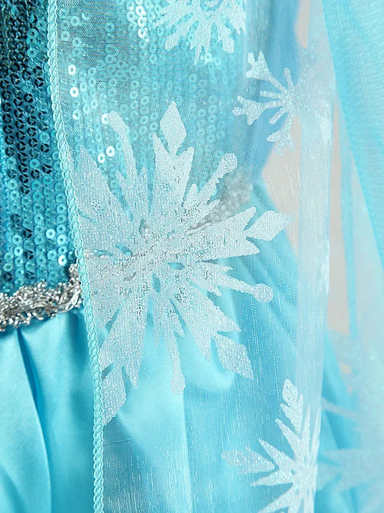 Elsa Princess Dress for Girls Cosplay Elsa Costume Children Halloween Carnival Birthday Clothing Kids Cosplay Snow Queen Costume