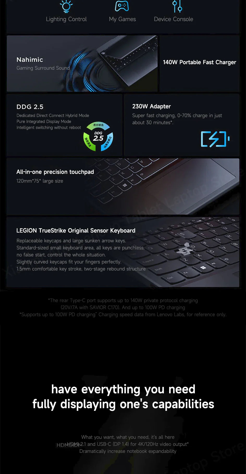 Lenovo laptop Legion Y7000 15.6"144Hz Gaming laptop Intel Core i7-13650HX 24/32GB DDR5 RAM 512GB/1TB/2TB SSD RTX4060 Notebook PC