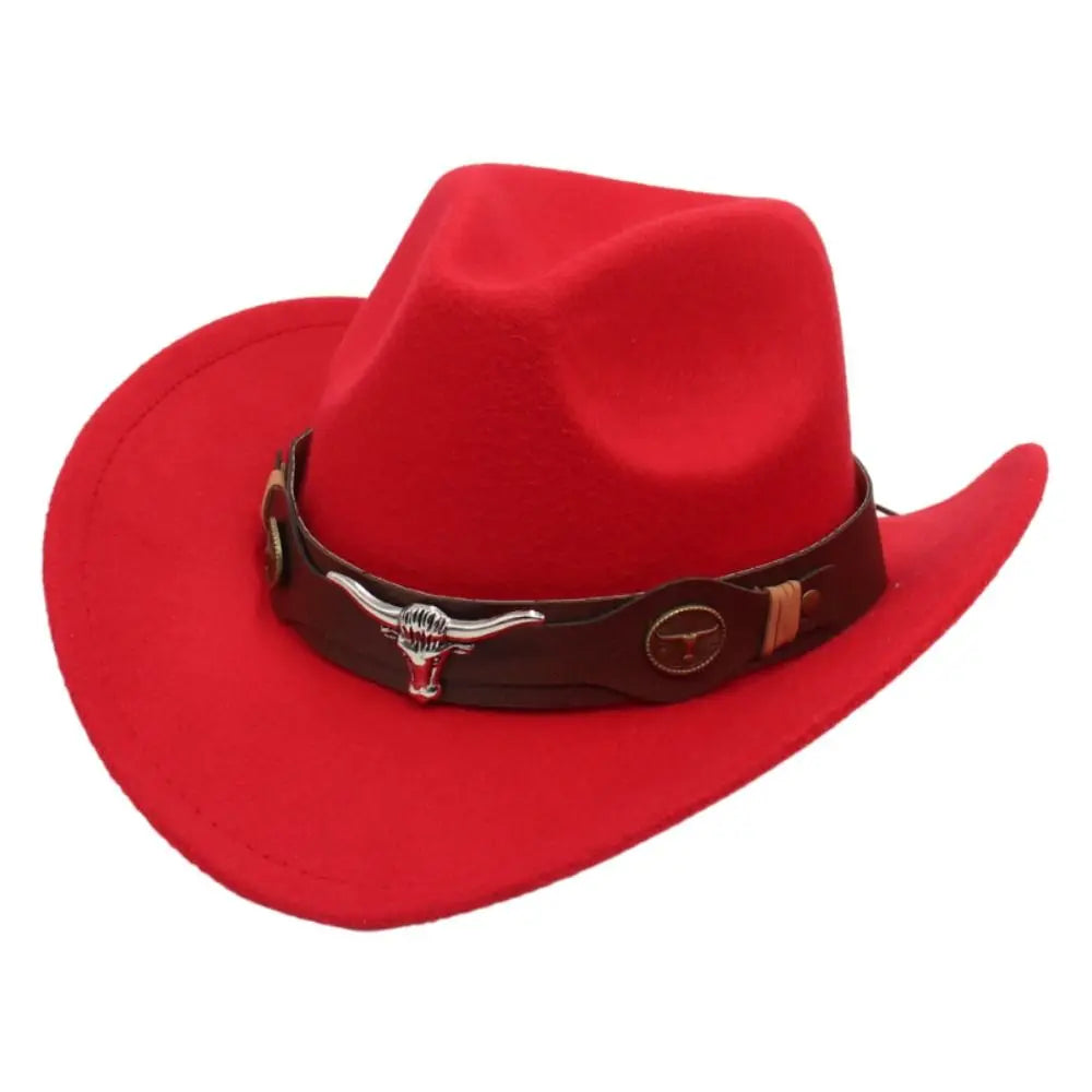 Chapeau de Cowboy occidental en laine Simple, chapeau de Jazz à large bord, couleur unie, chapeau de Cosplay de fête, casquettes de cyclisme