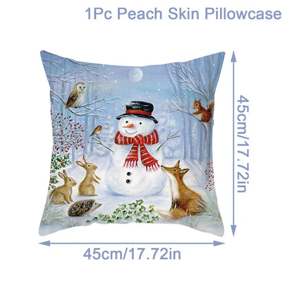 Housse de coussin de noël, père noël, décor de joyeux noël pour la maison, ornements de noël 2025, cadeaux de noël, nouvel an 2026