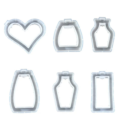 DIY 6pcs Skeletonized Hydroponic Test Tube Flower Vase Silicone Mold Gypsum Ornament Epoxy Resin Mold Home Decoration Storage