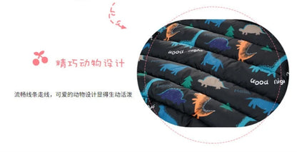 Enfants Garçons Bébé Vestes Légères à Capuche en Duvet Vêtements d'Extérieur Chauds Automne Enfants Filles Manteaux Imprimé Dinosaure Dessin Animé Vêtements Décontractés