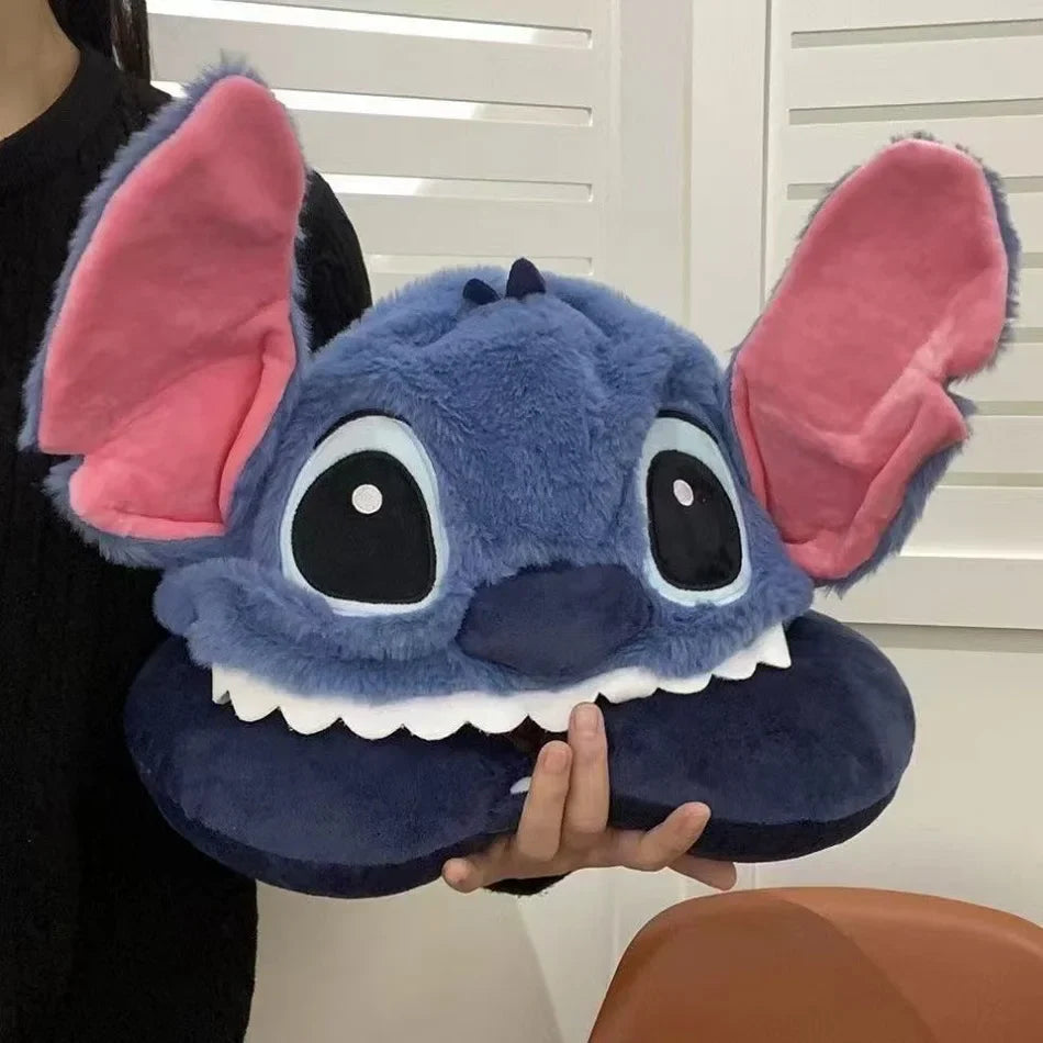 Cute Stitch Cartoon U-shaped Pillow Hooded Pillow for Napping and Neck Protection Pillow Travel Plane Hat Napping