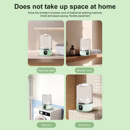 Wireless 1L Mini Washing Machine Portable Underwear Cleaner Socks Washing Machine Dehydratable Laundry Bucket