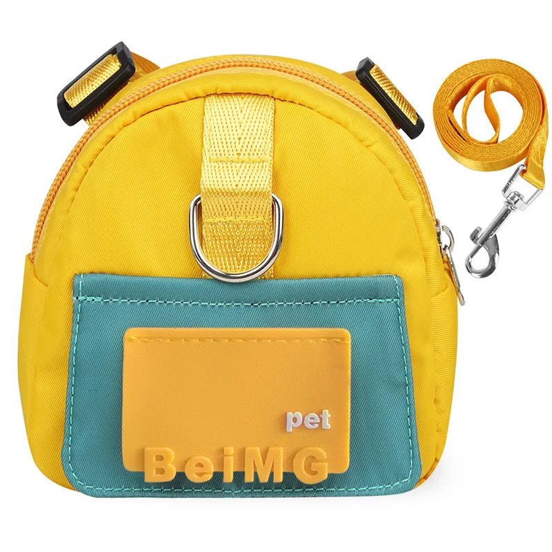 Animal de compagnie auto sac à dos animal de compagnie auto-sac à dos dessin animé chien poitrine petit cartable chat chien en plein air voyage chien sac à dos fournitures pour animaux de compagnie en gros