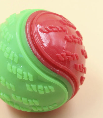 Interactive dog toys, soft TPR pet tooth cleaning toys, bite resistance, squeaky ball