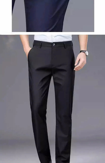 TRAF Autumn And Winter Thick Men's Fashion Comfortable Casual Long Pants Four-Sided Elastic Pants Loose Straight Leg Suit Pants