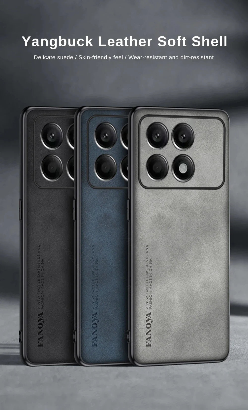 Case for Poco X6 Pro TPU Soft Frame Sheepskin Leather Back Coque for Poco X6Pro Cover Camera Protect Shockproof Protection Shell