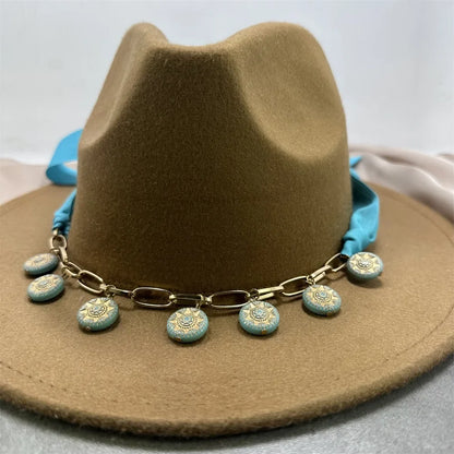 Bandes de Chapeau de Cowboy Boho en Cuir, Accessoire de Paille Fedora ander, de Tête de Vache, Décoration de Remplacement