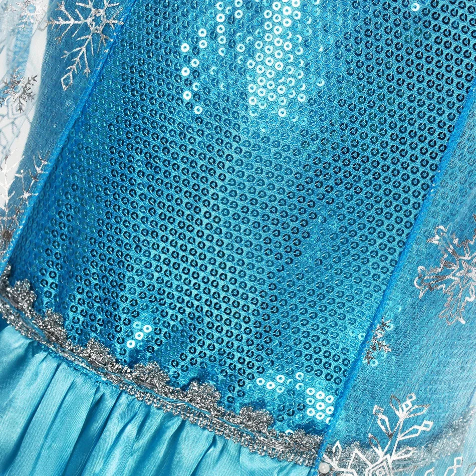Elsa Princess Dress for Girls Cosplay Elsa Costume Children Halloween Carnival Birthday Clothing Kids Cosplay Snow Queen Costume