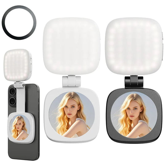 Lumière Selfie Magnétique pour Téléphone, Lampe d'Appoint Mobile, Lampe de Poche, Lumière LED Pliable pour Enregistrement Vidéo et Conférence