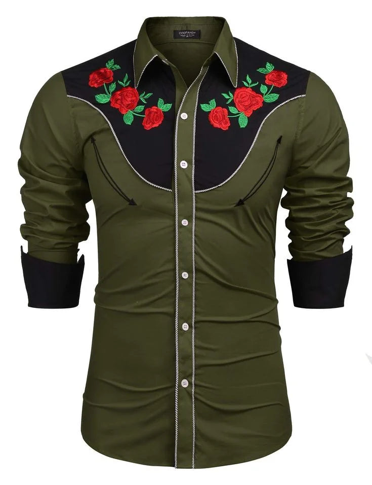 Western Denim Men's Shirt Comfortable and Soft Men's Clothing Long Sleeve Shirt Daily Wear Denim Shirt Fashion Button Design