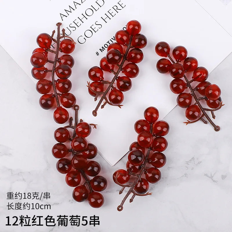 5PCS 12/18/24/36/60/85/100 Heads Artificial Grapes Christmas Halloween Wedding Party Home Garden Hanging Decoration Fake Fruits