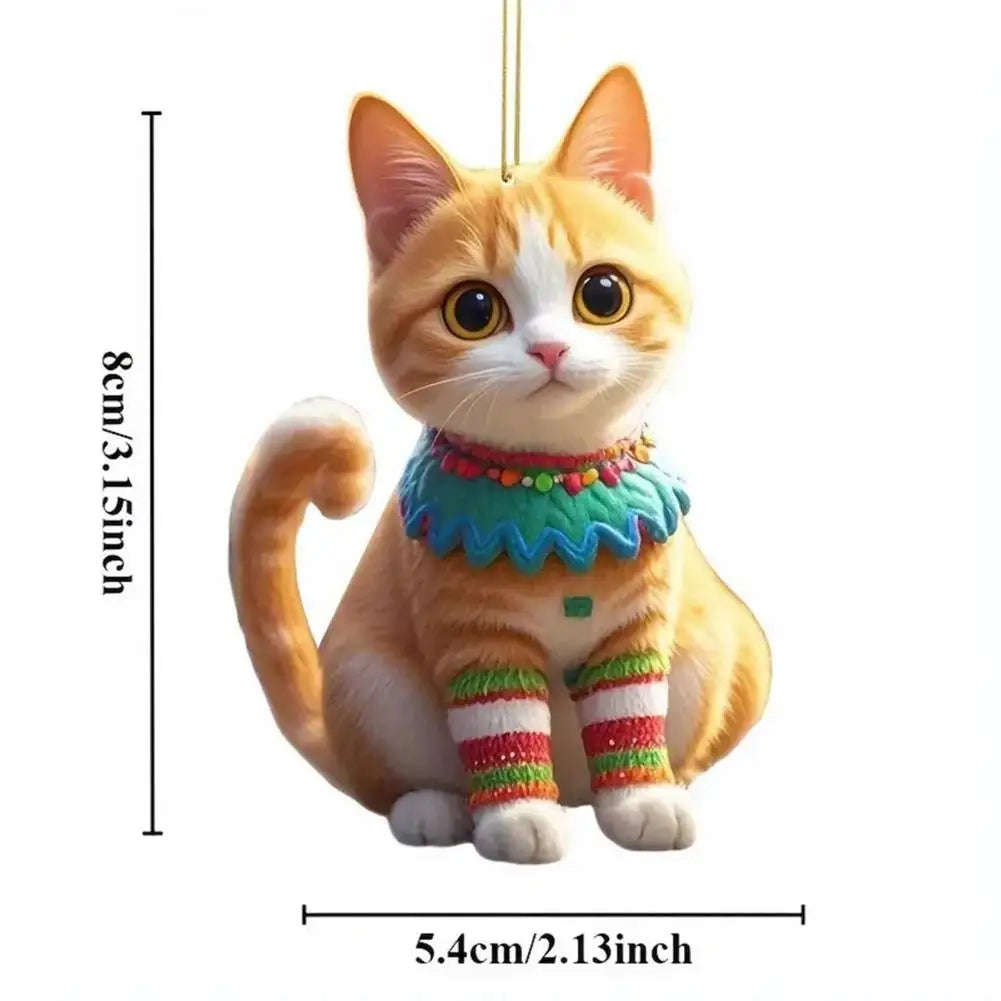Acrylic Cat Charm for Car Realistic Cat Pendant Car Ornament Hanging Decor for Car Lovers Acrylic Charm Party Festival Gift